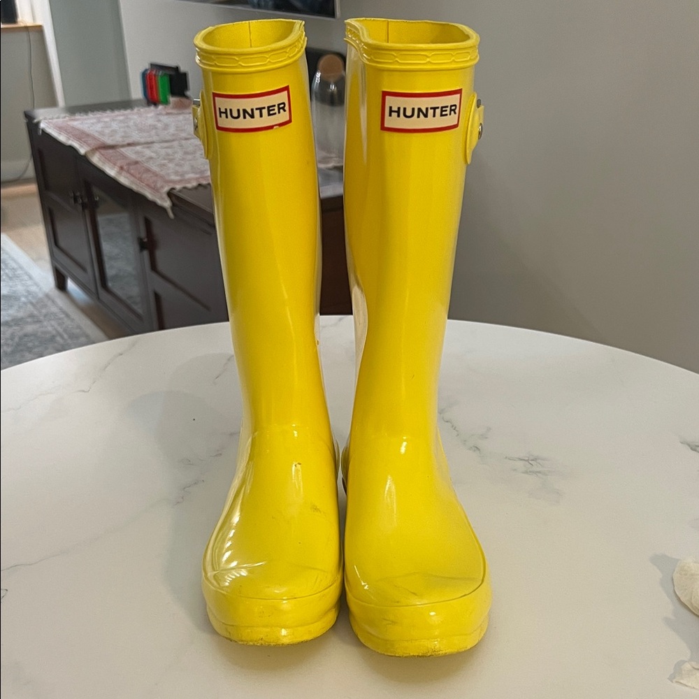 Hunter Vibrant Kids Yellow Tall Boots